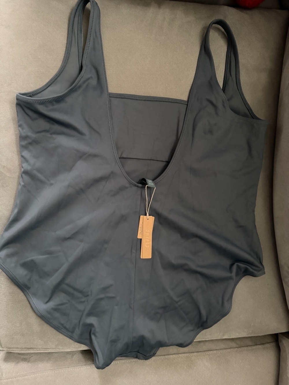 SKIMS Shaping Swim Tank One Piece in Gunmetal Size 4X NWT